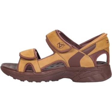 Imagem de ZEBA Sandália masculina de couro premium fácil de calçar massageadora, Brisa de verão, 46