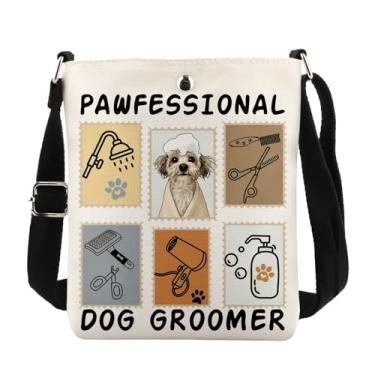 Imagem de MAOFAED Ideia de presente para tosador de cães, bolsa transversal Pawfessional para amantes de cães, presente de cabeleireiro para filhotes (pawfessional)