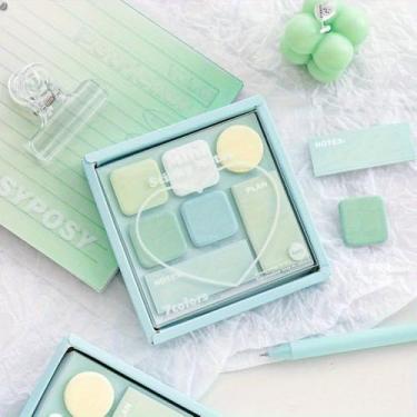 Imagem de 1 conjunto de mini notas adesivas segredo fraco 210 folhas bloco de notas 7 cores etiqueta adesiva agenda adesivos escritório escola