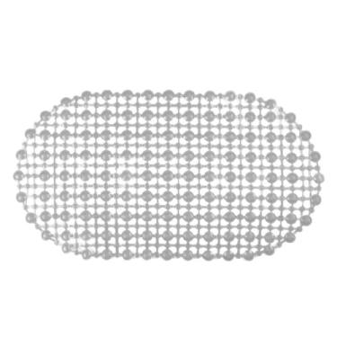 Imagem de Tapete Antiderrapante Oval para Box de Banheiro, PVC Emborrachado, Design em Grade, Sortido