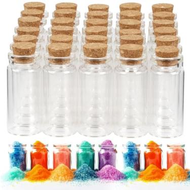 Imagem de 30 mini garrafas de vidro, garrafas de vidro pequenas de 10 ml, frascos de rolha de cortiça, frascos de feitiço, decoração de mensagens, mini frascos para festas, artesanato, projetos de bricolage