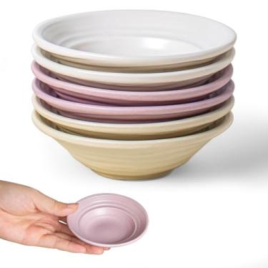 Imagem de Yeacccng Prato de molho de soja, pratos/xícaras/tigelas de cozinha de 9,7 cm, conjunto de 6 pratos de cerâmica de 74 g, tigelas pequenas para condimentos, sushi, aperitivos, ketchup, festas (roxo +