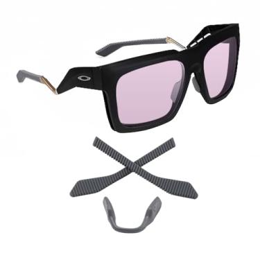 Imagem de Biyxpiv Almofadas de nariz de substituição Kits de borracha para óculos Oakley Enigma INK OO9485 OX8190, Kit de borracha com almofada de nariz de ponte alta - cinza