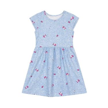 Imagem de Vestido infantil menina de flores Brandili-AZUL CLARO
