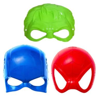 Imagem de Kit Especial 3 Máscaras Super Heróis América Aranha e Huk - Toy Master