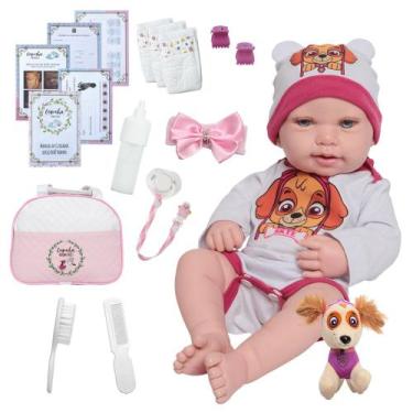 Imagem de Bebê Reborn Silicone Menina Recém Nascida Bolsa Acessórios - Cegonha R