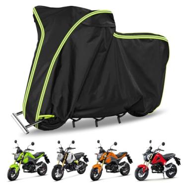 Imagem de QUNSUNUS Capa de motocicleta para Grom Msx125/Navi/Monkey, capa de motocicleta para todos os climas com orifícios de ventilação e furos de bloqueio, capa à prova d'água para ambientes externos com