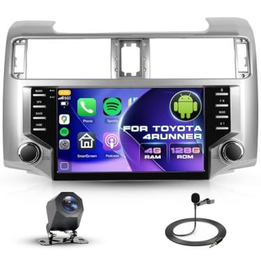 Imagem de Rádio automotivo 4G+ 128G Upgrade para Toyota 4runner 2010-2020, Driauto 23 cm Double Din estéreo para carro com reprodução sem fio e link de espelho automotivo Android, Bluetooth, WiFi, GPS, Navi