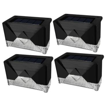 Imagem de 4pcs Solar Stair Lights for Outdoor Garden Fence Energy-Saving Solar Step Lamps with Weather-Resistant Construction Easy Installation for Patio Deck Pathway