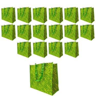 Imagem de Bolsa Sacola De Ombro Ecobag Kit 17 Uni Compras Mercado Feira Dobravel Portatil Ecologica