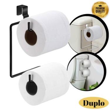Imagem de Suporte Porta Papel Higiênico Duplo Banheiro Para Caixa Acoplada Croma