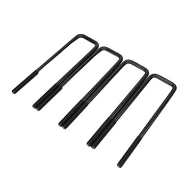 Imagem de Matybobe Kit de juntas de porcas de parafusos U do eixo traseiro substituição de aço 1500 1999-2010 Suspensão Elevação quadrada curva plana superior preta