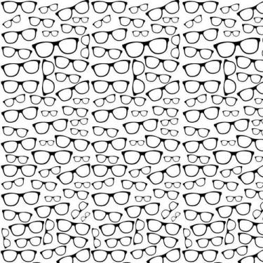 Imagem de Papel Parede Adesivo Branco Desenho Óculos Preto Decorativo - LRP