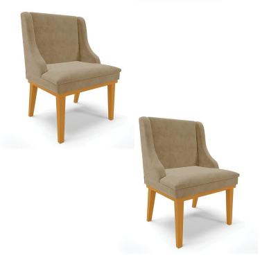 Imagem de Kit 02 Cadeiras De Jantar Liz Suede Marrom Rato