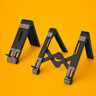 Imagem de Suporte Multifuncional Ajustável para Celular, Tablet e Notebook – Universal, Ergonômico, Dobrável e Estável – Ideal para Mesa, Trabalho, Estudos e Home Office