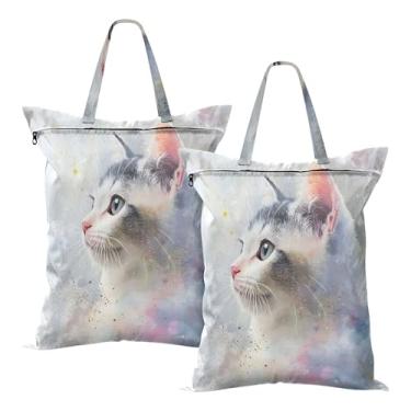 Imagem de SEHANY 2 peças de sacos grandes de lavanderia com alça, à prova d'água, bolsa de roupa para viagem e natação