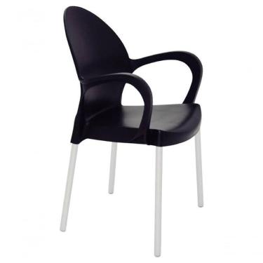 Imagem de Cadeira Grace Tramontina Com Braços Em Polipropileno Preto