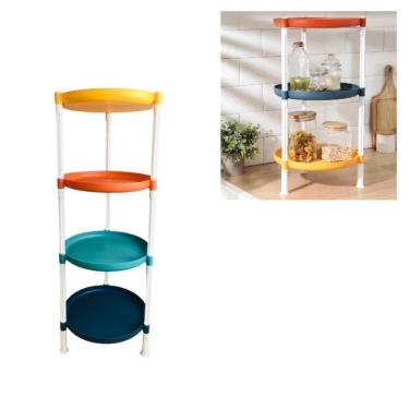 Imagem de Estante Infantil Modular Organizador Brinquedos Multiuso Fruteira 4 Prateleiras Casa Sala Quarto Banheiro Nicho