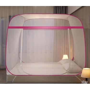 Imagem de Mosquiteiro Tela Protetora Mosquito Pernilongo e Insetos Rede Tenda Para Cama 1.5Mx2M (Rosa)