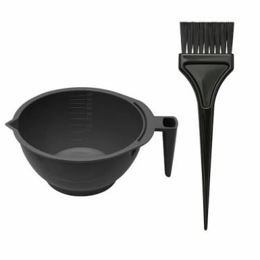 Imagem de Kit Tigela e Pincel para Tintura de Cabelo – Conjunto Profissional para Aplicação de Coloração, Cremes e Máscaras – Material Resistente e Fácil de Limpar – Cor Preta