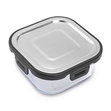 Imagem de Pote Hermetico 500 ml Tampa Alumínio para Organizar Marmita Comida Geladeira Cozinha Armario