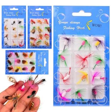 Imagem de Iscas Para Com Mosca Para Bass | 48 Peças De Acessórios De Realistas,Kit de Iscas de Portátil - para em Água Doce Homens Pais Maridos Presente