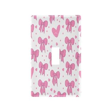 Imagem de Wassud Cute Bows Light Switch Cover Plate Decorative Outlet Covers Placa de Parede para Decoração de Casa Tomadas Elétricas Interruptor Único