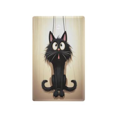 Imagem de Wassud Placa de cobertura para interruptor de luz de gato preto assustado, capas de tomadas duplex, placa de parede, decoração de casa, sala de estar, quarto, decoração