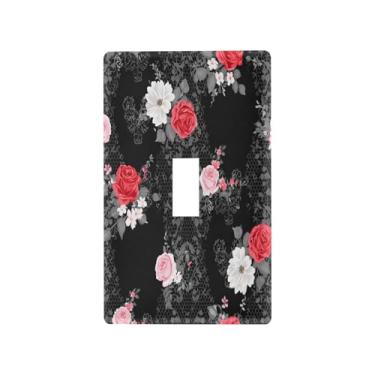 Imagem de Wassud Padrão floral (3) placa de cobertura de interruptor de luz decorativa capas de tomada placa de parede para tomadas elétricas interruptor único