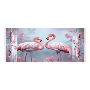 Imagem de Wassud Flamingos rosa em capas de lavadora e secadora de lavanda para lavadora, protetor superior de lavadora com sacos de armazenamento, capa de geladeira à prova de poeira com bolsos para lavanderia