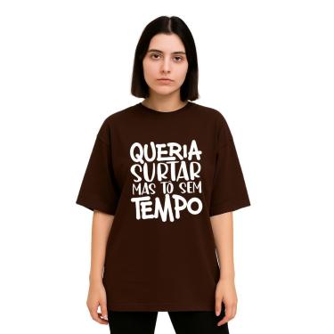 Imagem de Camiseta Oversized Feminina Algodão Treino Academia Surtada-Feminino