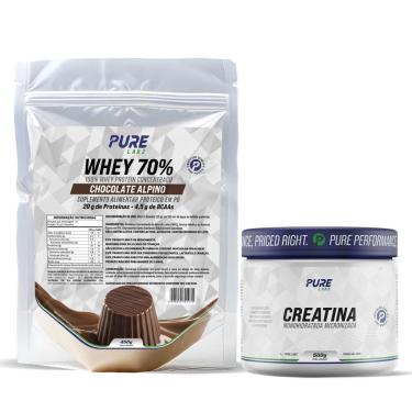 Imagem de Kit Whey Protein 70% Concentrado 450g + Creatina 500g Pure-Feminino