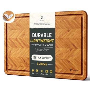 Imagem de Tábua de cortar madeira, tábua de corte dupla face, tábua de servir, cozinha, essencial, casa, aquecimento, anfitriã, presente bandeja de servir para Natal, casamento, aniversário, terracota