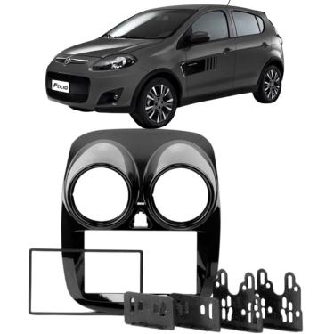 Imagem de Moldura 2 Din Palio Novo 2012 à 2016 Black Piano Painel Central Multimidia 6.2 e 7 Polegadas Som