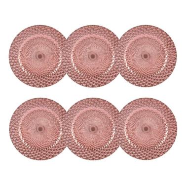 Imagem de Cj 6 Sousplats de Plástico Rosé Gold 33cm Royal Decor