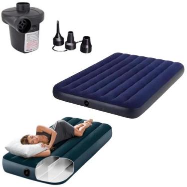 Imagem de Colchão inflável casal + solteiro intex + bomba elétrica, 110V