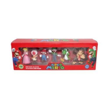 Imagem de 6 Super Mario mão Super Mario Mario enfeites de boneca em caixa presen