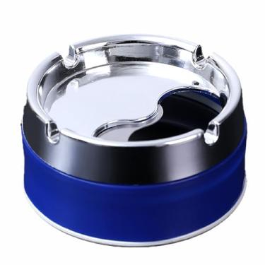 Imagem de Cinzeiro rotativo de aço inoxidável selado para sala de estar, simples e elegante, azul