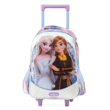 Imagem de Mochila de Rodinha Infantil Feminina Frozen Azul Claro - Disney, U, Az