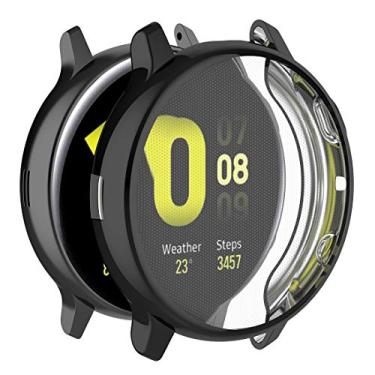 Imagem de Disscool Capa de cobertura total para Samsung Galaxy Watch Active 2 de 44 mm (SM-R820), capa protetora macia antiqueda para Samsung Galaxy Watch Active 2 de 44 mm (SM-R820) (preto)