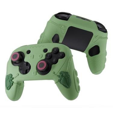 Imagem de Capa de controle Steelheart, capa antiderrapante de silicone macio para controle Switch 2 Pro (verde mudo)