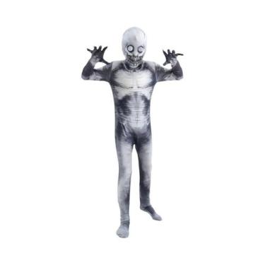 Imagem de Fantasia De Halloween Para Crianças Com Máscara De Horror Impressa E M