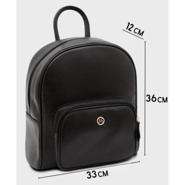 Imagem de Mochila Feminina em Couro Mariart 6601 Preto-Feminino