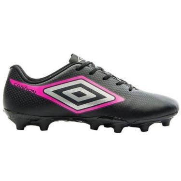 Imagem de Chuteira Campo Umbro Cannon Masculino-Preto+Rosa-Masculino
