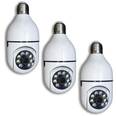 Imagem de Kit 3 Camera Ip Segurança Lampada Panoramica Rastreio Wifi Espia - IP 
