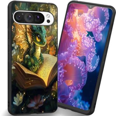 Imagem de RUUHLJLET Projetada para Google Pixel 10 Pro XL de 6,8 polegadas, capa fosca macia oferece proteção total (Fantasy Dragon)