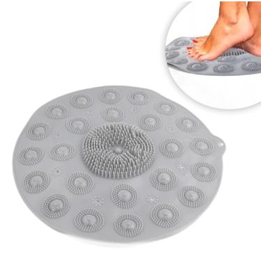 Imagem de Tapete Antiderrapante para Box de Banheiro com Massageador de Pés Silicone com Ventosas