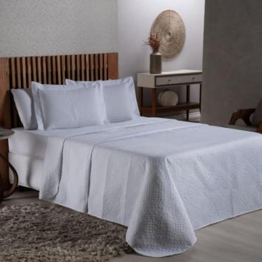 Imagem de Colcha Cobre Leito Cama Solteiro Casal(Branco,Queen)