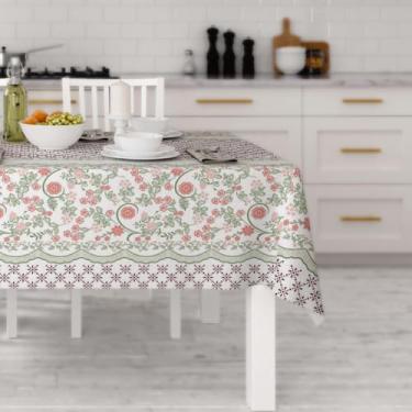 Imagem de Toalha de Mesa Floral Oxford 6 Lugares Retangular – Toalha de Mesa Estampada para Sala de Jantar (Flor Minimalista)