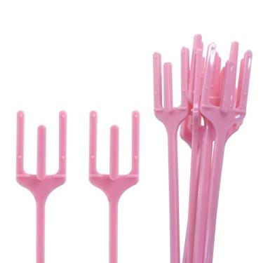 Imagem de Kemcatui 50 peças de porta-cartões de palheta floral, porta-cartões de plástico de 30 cm para buquês de casamento e centros de mesa de eventos (cabeça em forma de garfo)